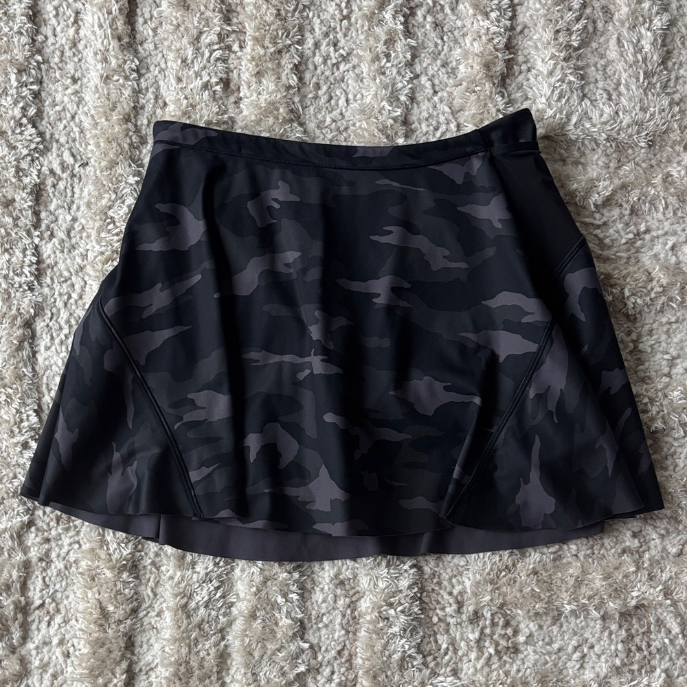 Athleta Black and Gray Camo Tennis Skirt